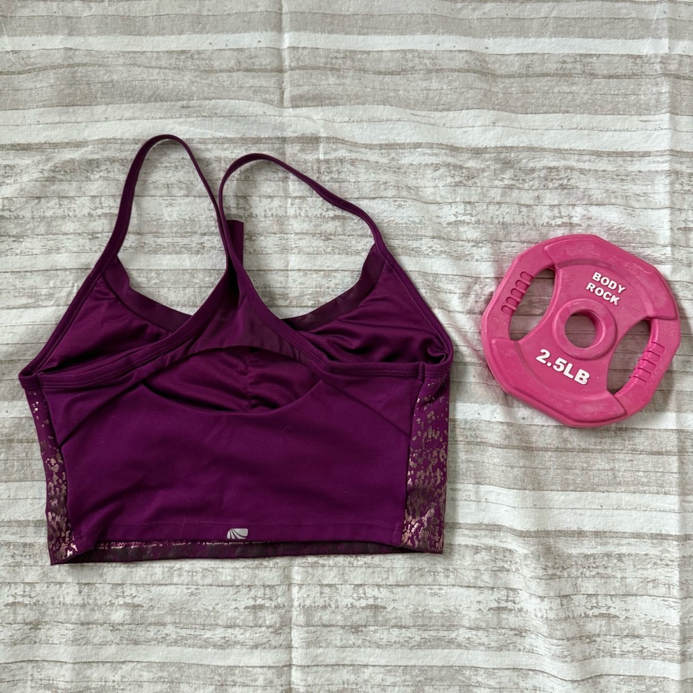 💪🏻 Marika Purple/Bronze Medium Long Sports Bra - Picture 2 of 3